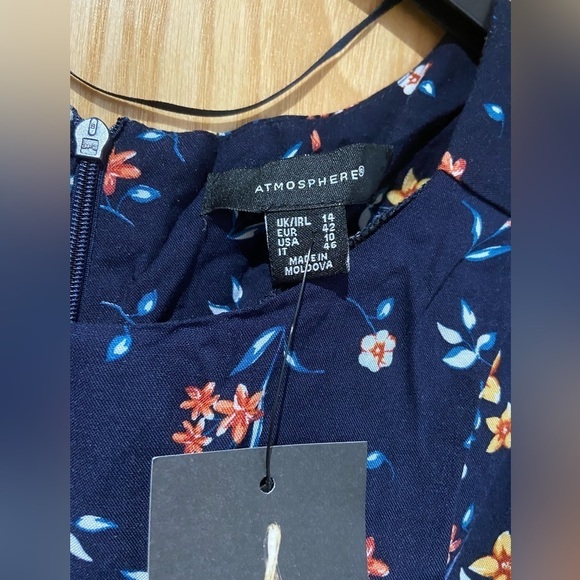 Multicoloured floral zip dress pattern summer new primark ladies size 14 - Picture 4 of 9